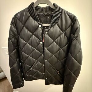 Elegant Black Quilted Leather Jacket